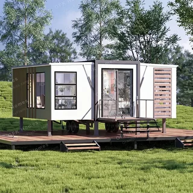 Beautiful modern modular home with slatted timber accents