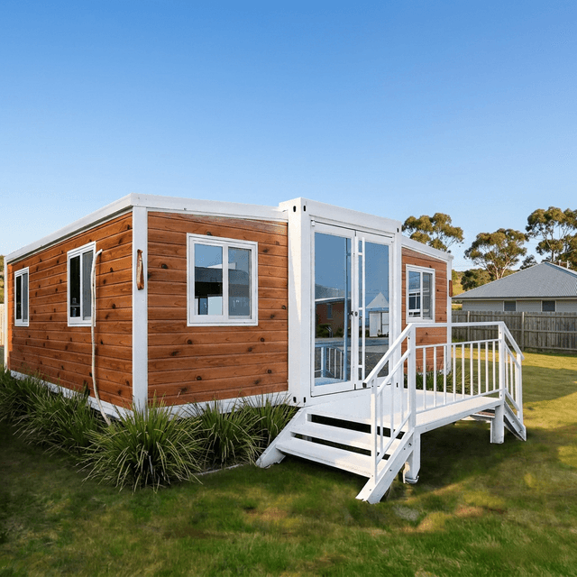 Signature Two-Tone shell design for 30ft Container expandable granny flat