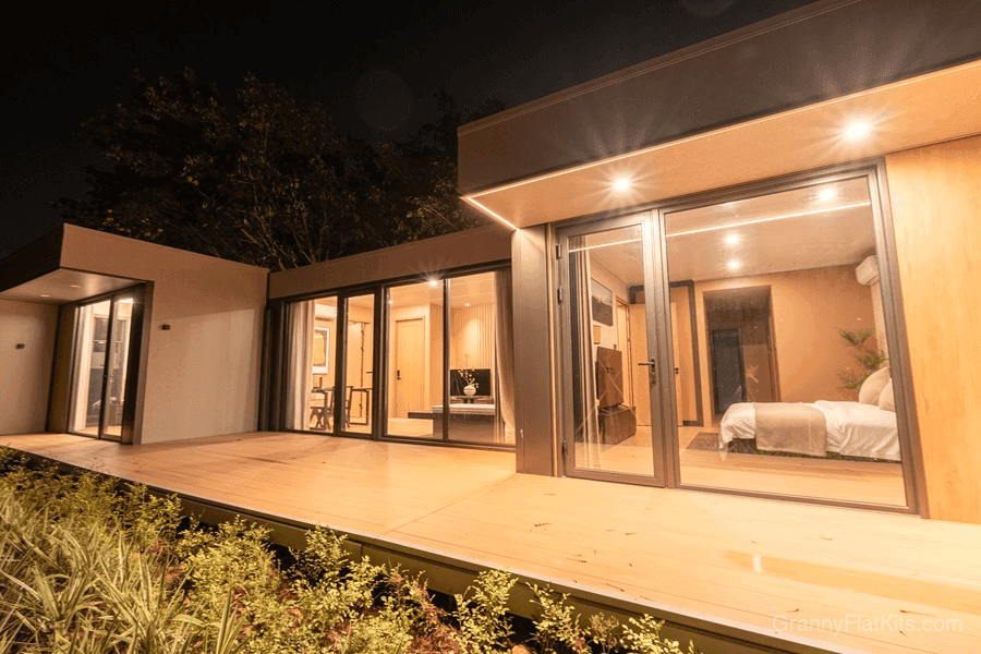 Second bedroom and interior detail of modular granny flat