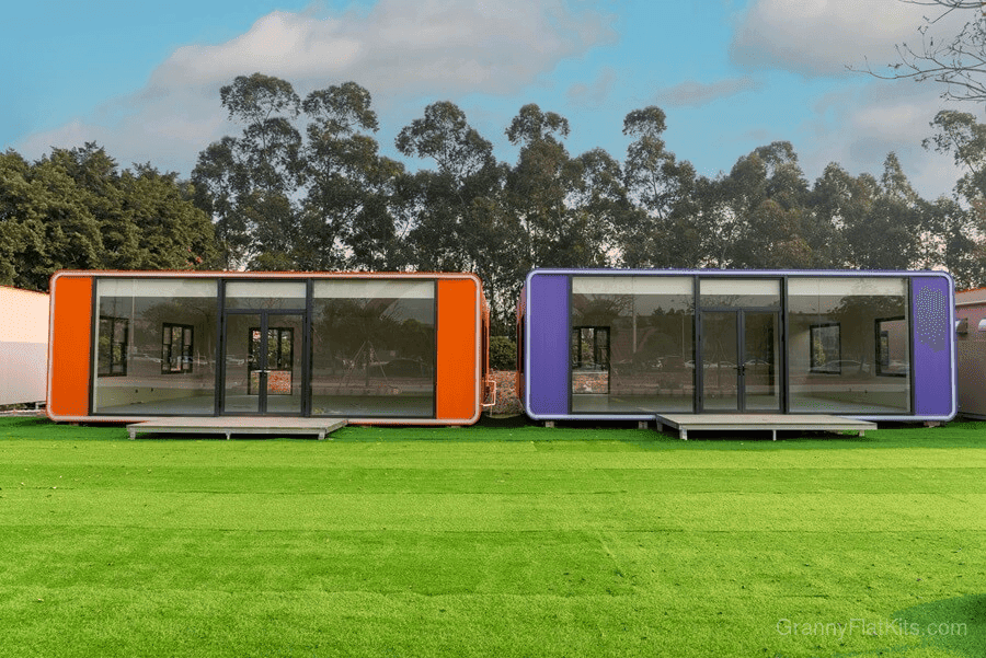 Individual aluminum commercial pod exterior unit detail