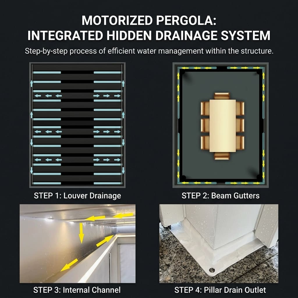 4-step integrated hidden drainage system diagram