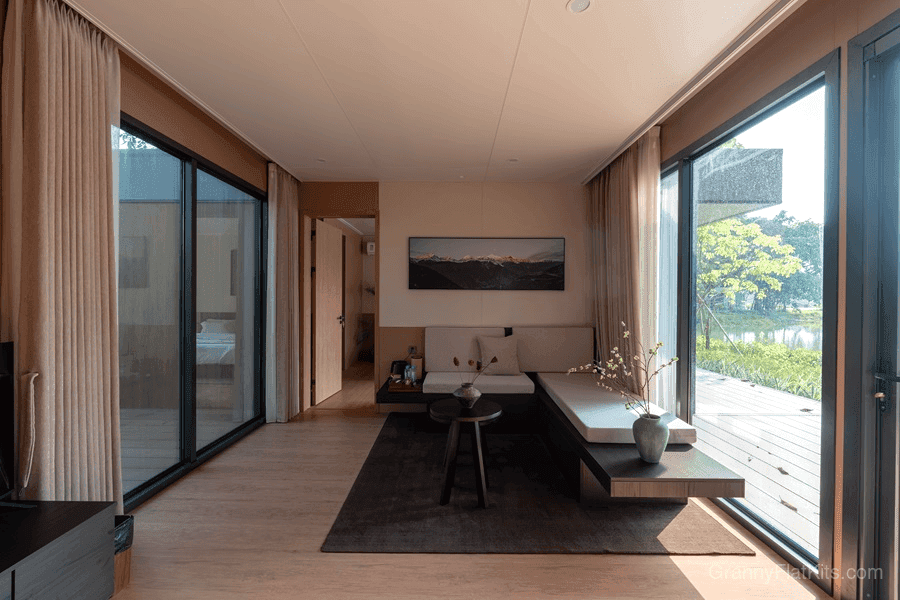 Prefab granny flat exterior from garden side