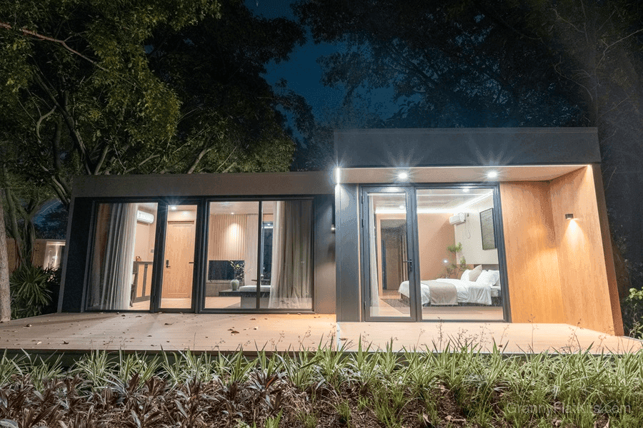 Modular granny flat bathroom with modern fixtures