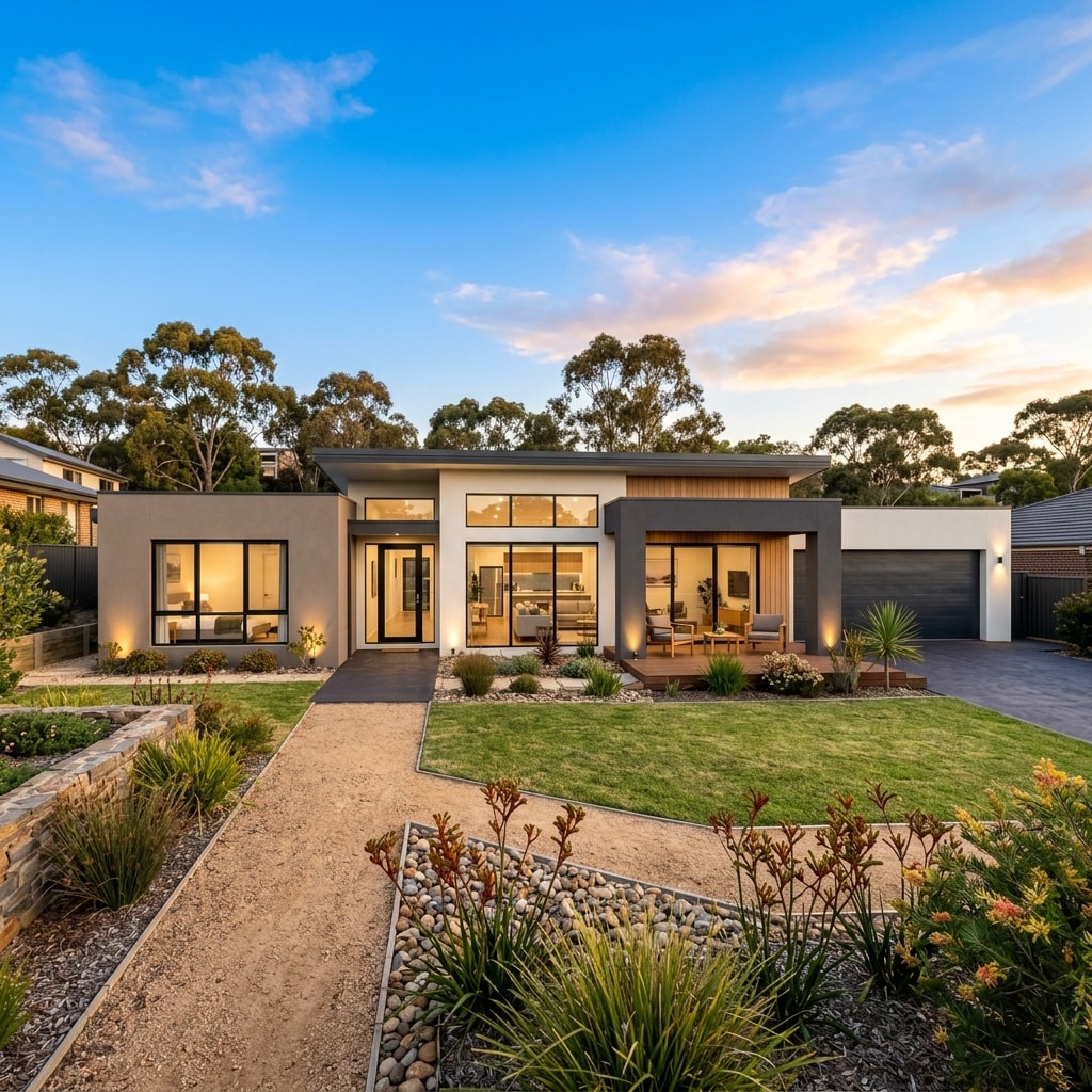 Modern custom LGS light gauge steel kit home — contemporary Australian design