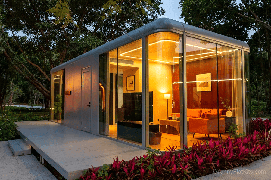 Granny flat interior view with modern furnishings and natural light