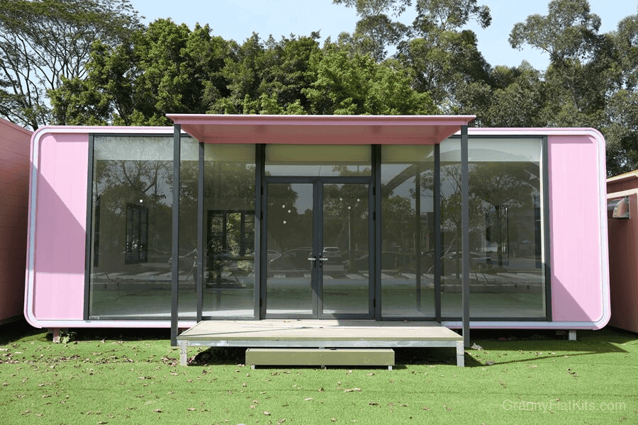 Modular commercial pod showing 40 sqm versatile layout